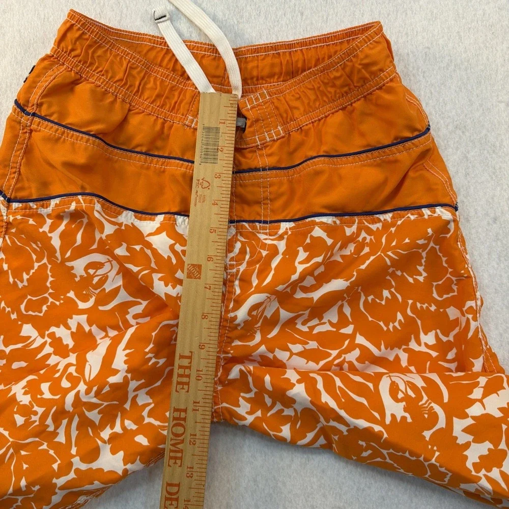 Nautica Youth Teen Boys Kids Lined Swim Trunks Shorts XL 18 20 Orange White EUC